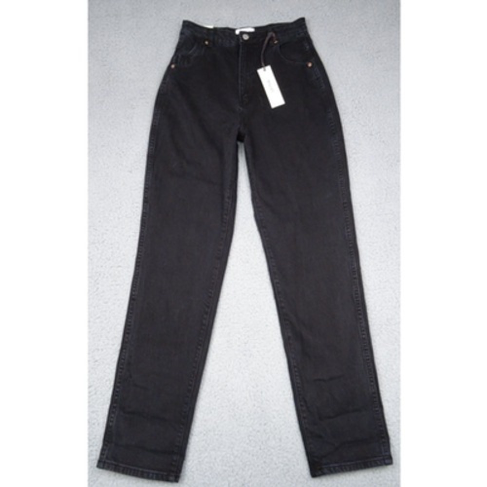 Rollas Womens Jeans‎ Size 27 Black Elle Super High Rise Relaxed Straight Leg NWT